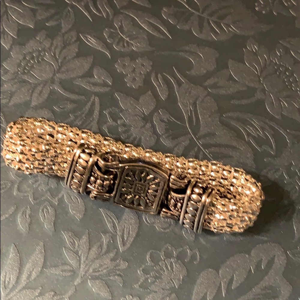 Silver tone Swarovski Antiquated popcorn bracel#27